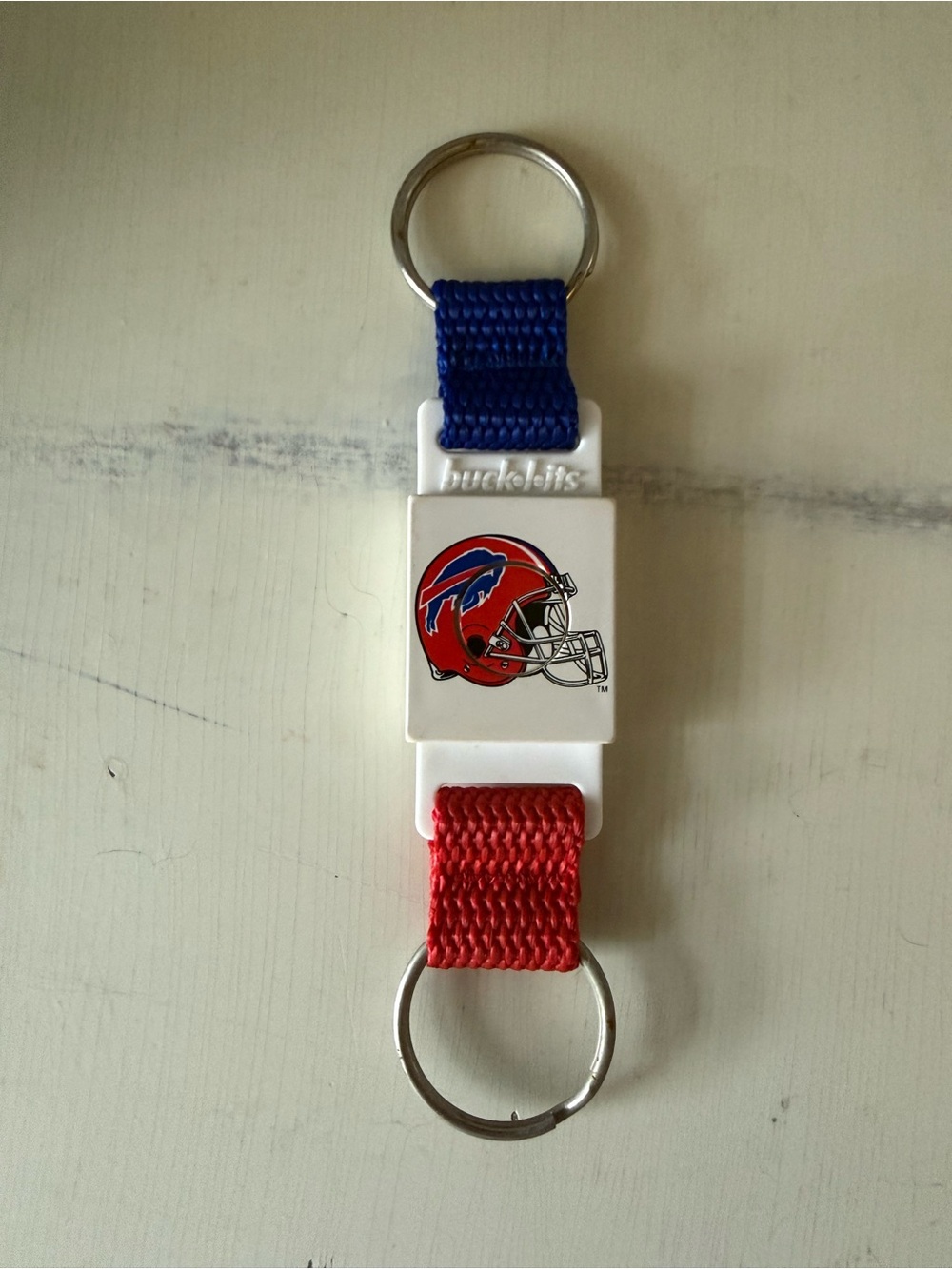 Buck•l•its Vintage Buffalo Bills Key Ring Quick Release Buckle Keychain • NWOT